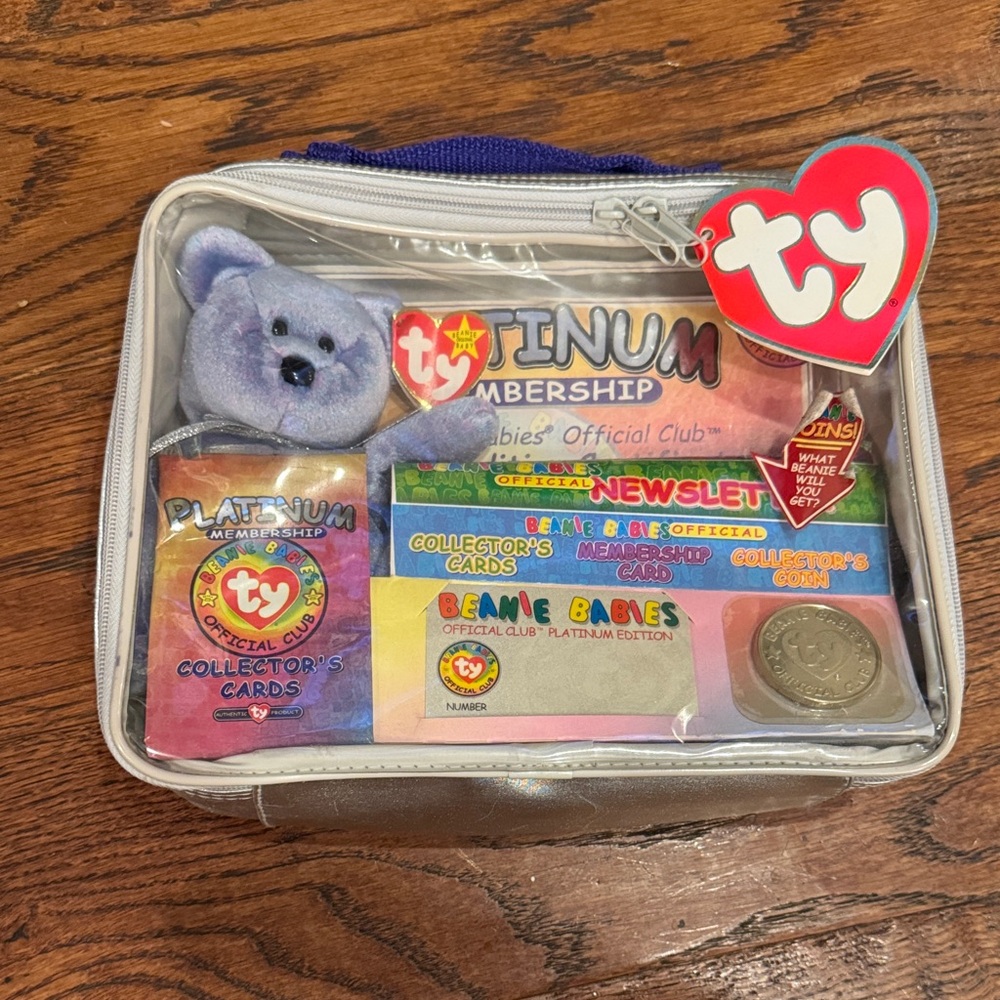 Ty Platinum Membership Kit with Blue Bear and Cards